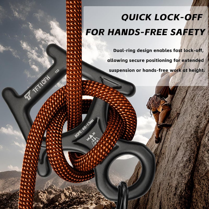 TFTICFH Figure 8 Descender, 30kN Climbing Descender, Heavy Duty 7075 Aluminum Belay & Rappel Equipment for Climbing, Mountaineering, Arborist, Caving, Aerial Yoga - Image 3